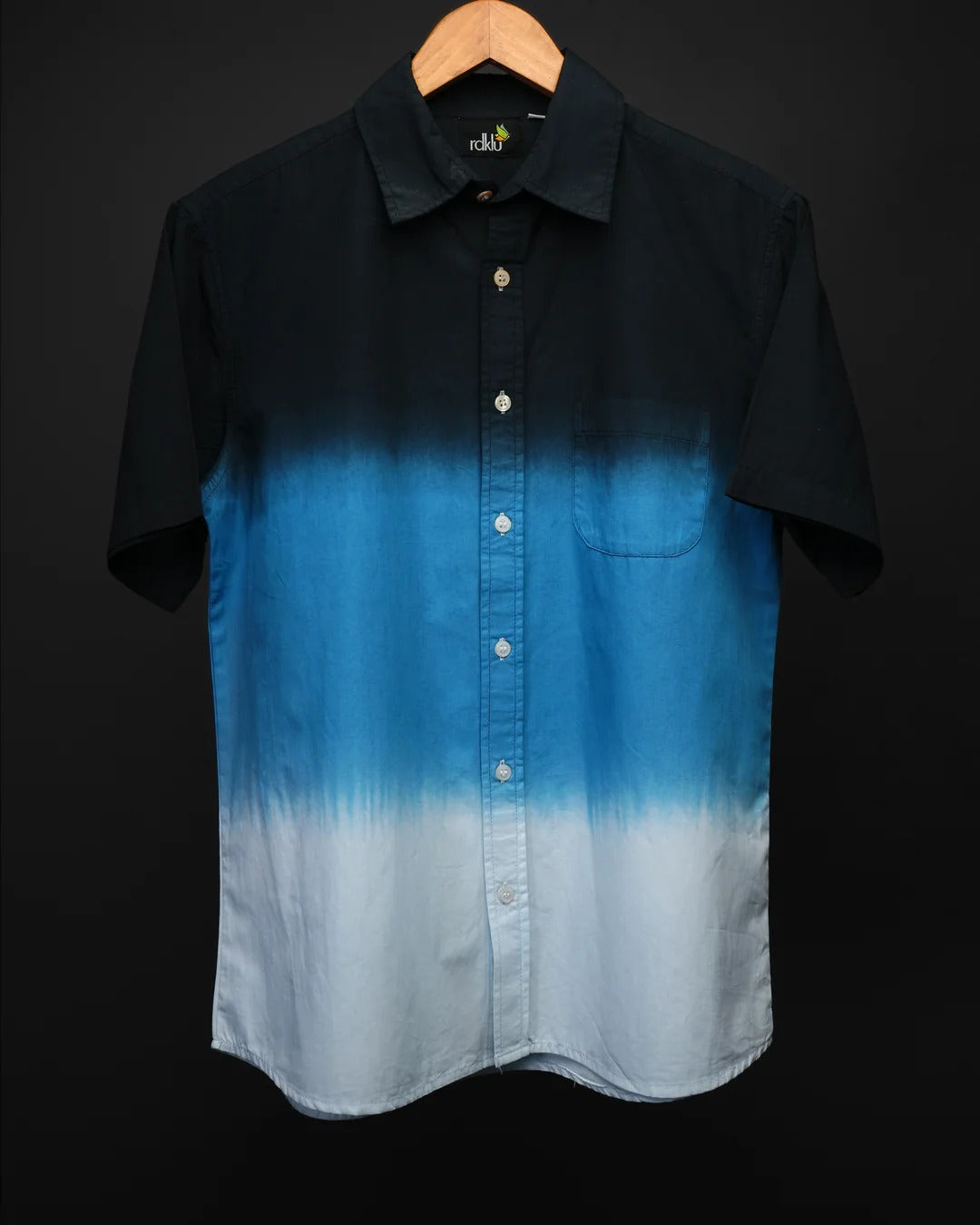 Fleex Ombre Blue Gradient Half Sleeve Casual Shirt for Men